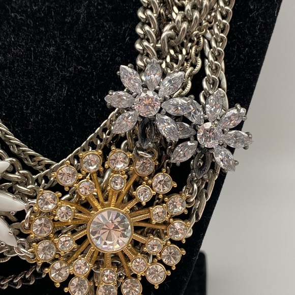 🎉HP 2X🎉Stella & Dot💎Statement Necklace Shimmery Sparkly Rhinestone Flowers - Picture 5 of 16